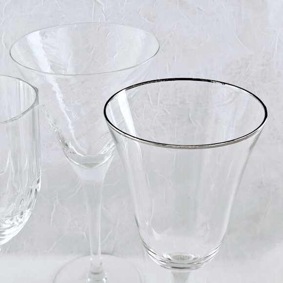 4 Mismatched Vintage Wine Glassware Collection etched mixed cocktail glasses0707 - Picture 6 of 11